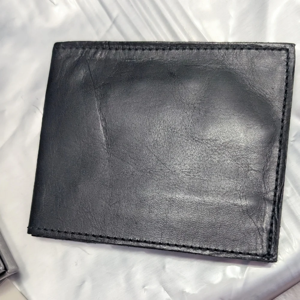 Nwt M0851 Mens Genuine Leather Bi Fold Wallet In Original Box ☑️ - Picture 10 of 12